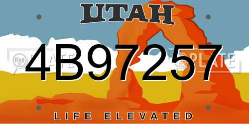 4B97257 Utah License Plate