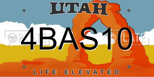 4BAS10 Utah License Plate