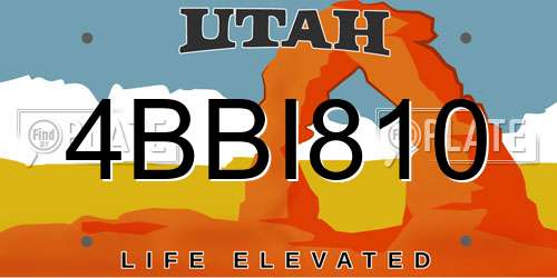 4BBI810 Utah License Plate