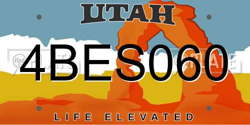 4BES060 Utah License Plate