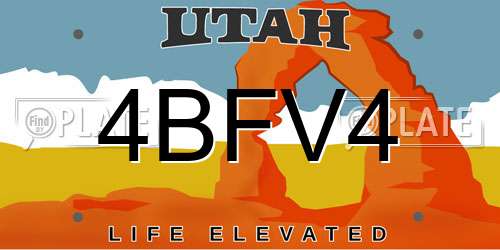 4BFV4 Utah License Plate