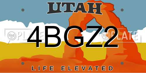 4BGZ2 Utah License Plate