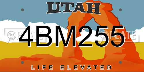 4BM255 Utah License Plate