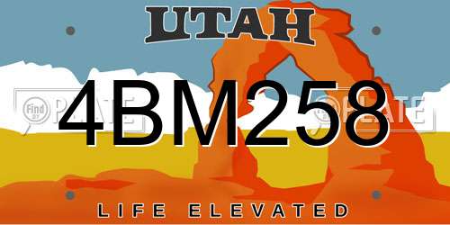 4BM258 Utah License Plate
