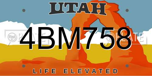 4BM758 Utah License Plate