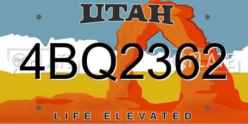 4BQ2362 Utah License Plate