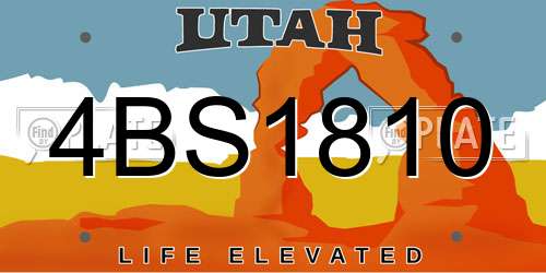 4BS1810 Utah License Plate