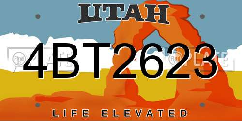 4BT2623 Utah License Plate