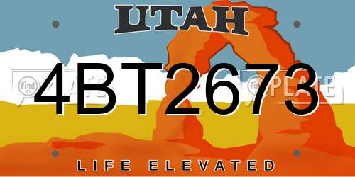 4BT2673 Utah License Plate