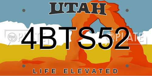 4BTS52 Utah License Plate