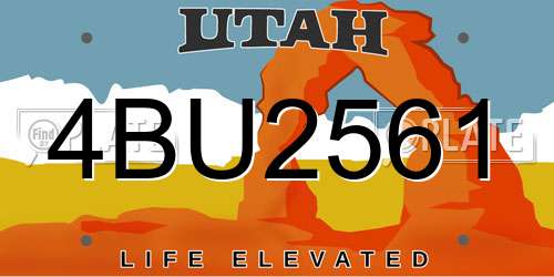 4BU2561 Utah License Plate