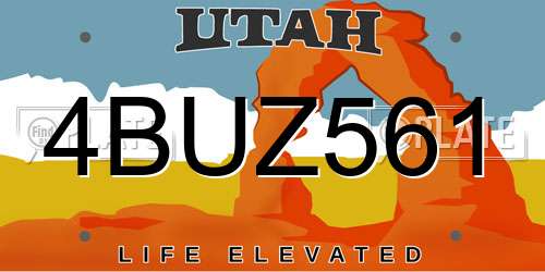 4BUZ561 Utah License Plate