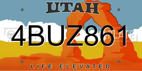 4BUZ861 Utah License Plate
