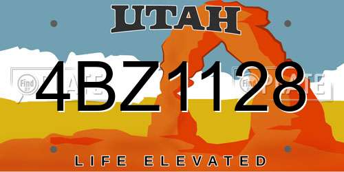 4BZ1128 Utah License Plate