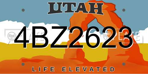 4BZ2623 Utah License Plate