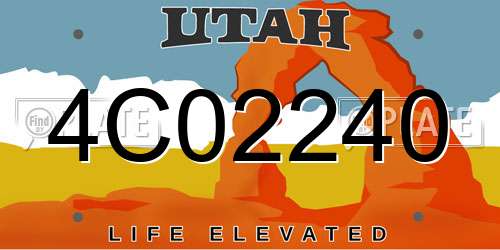 4C02240 Utah License Plate