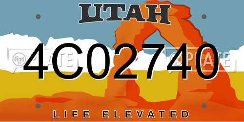 4C02740 Utah License Plate