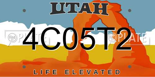 4C05T2 Utah License Plate