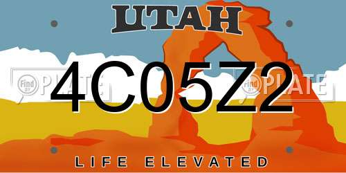 4C05Z2 Utah License Plate