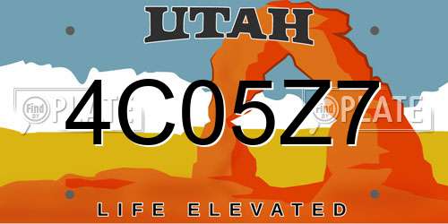 4C05Z7 Utah License Plate