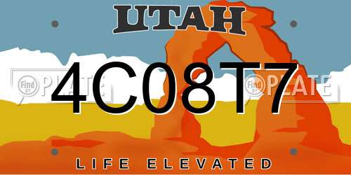 4C08T7 Utah License Plate