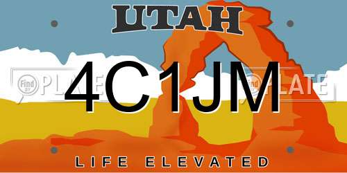 4C1JM Utah License Plate