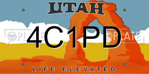 4C1PD Utah License Plate
