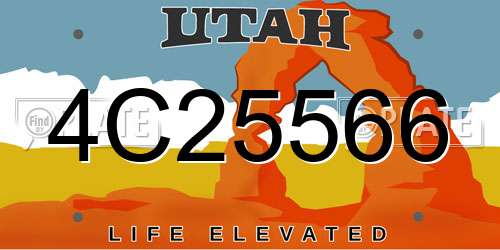 4C25566 Utah License Plate