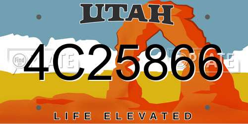 4C25866 Utah License Plate