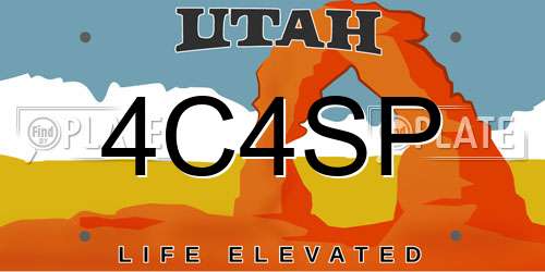 4C4SP Utah License Plate