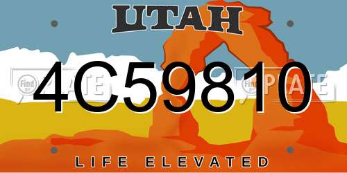 4C59810 Utah License Plate
