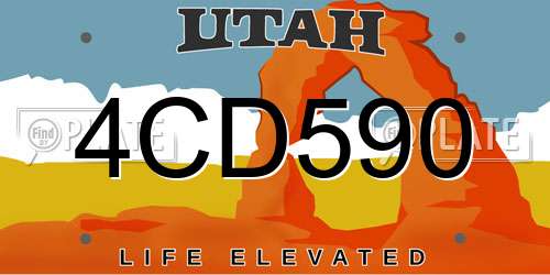 4CD590 Utah License Plate