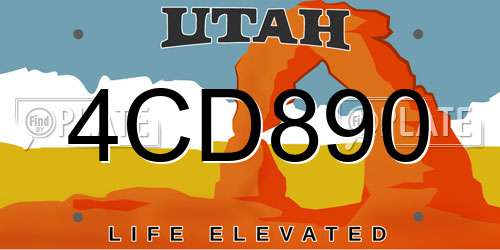 4CD890 Utah License Plate