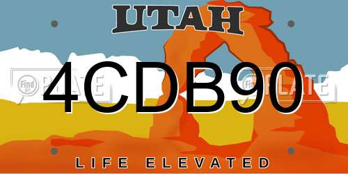 4CDB90 Utah License Plate