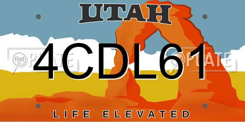 4CDL61 Utah License Plate