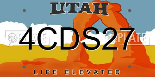 4CDS27 Utah License Plate