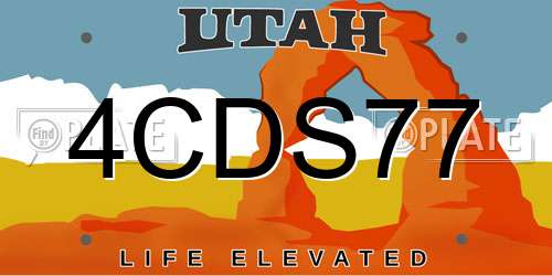 4CDS77 Utah License Plate