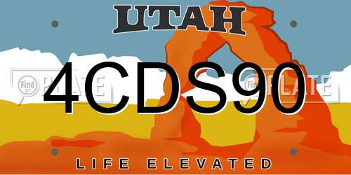 4CDS90 Utah License Plate