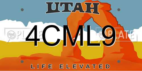 4CML9 Utah License Plate