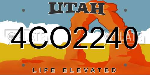 4CO2240 Utah License Plate