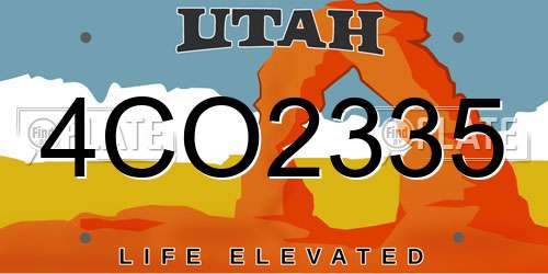 4CO2335 Utah License Plate