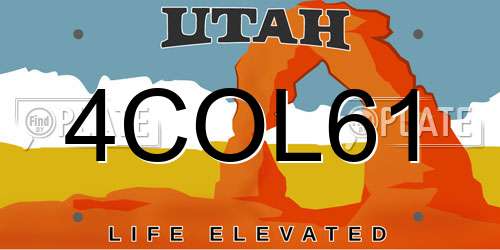 4COL61 Utah License Plate
