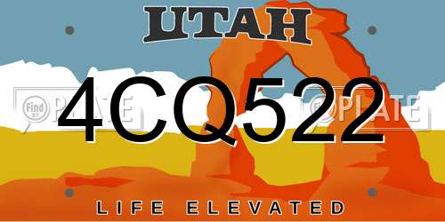 4CQ522 Utah License Plate
