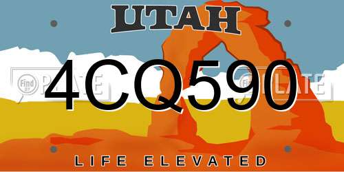 4CQ590 Utah License Plate