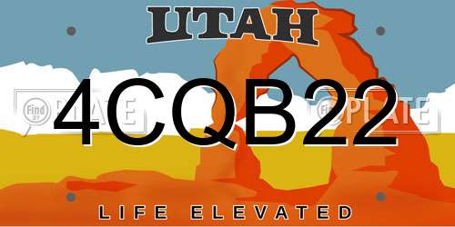4CQB22 Utah License Plate