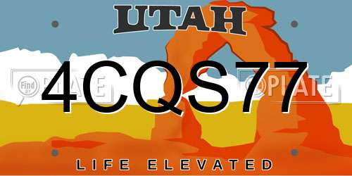 4CQS77 Utah License Plate