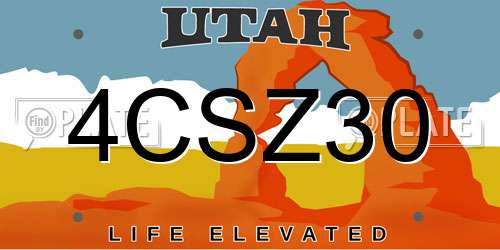 4CSZ30 Utah License Plate
