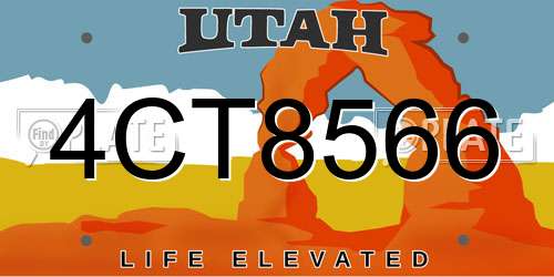 4CT8566 Utah License Plate