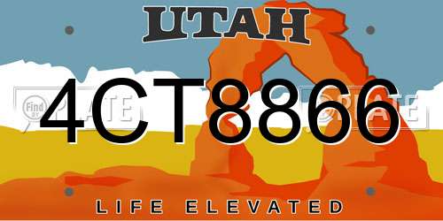 4CT8866 Utah License Plate