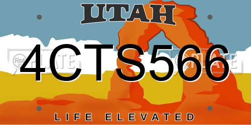 4CTS566 Utah License Plate